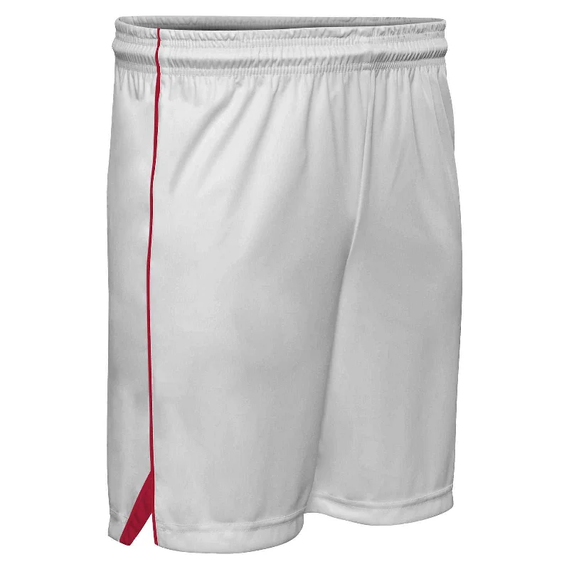 Custom Printed Cargo Shorts-Champro BBS23 Elite Basketball Short - White Scarlet