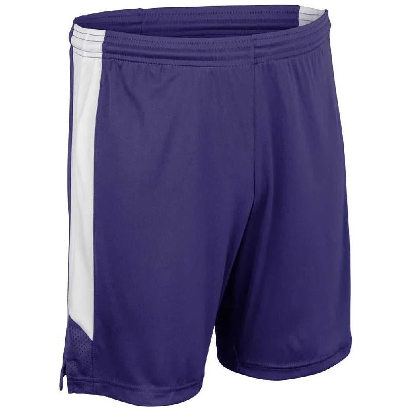 Men’s Shorts with Belt Loops-Champro BBS32 Dagger Men's and Youth Basketball Short - Purple White