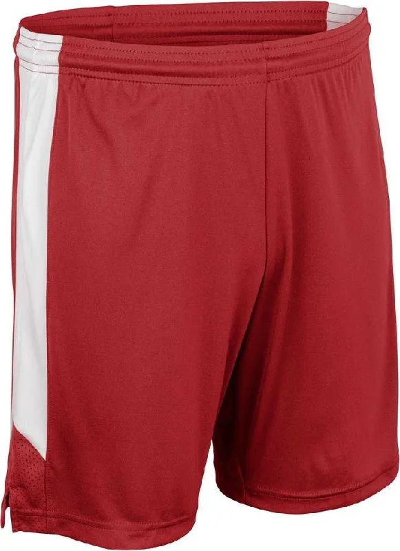 Shorts with Adjustable Drawstrings-Champro BBS32 Dagger Men's and Youth Basketball Short - Scarlet White