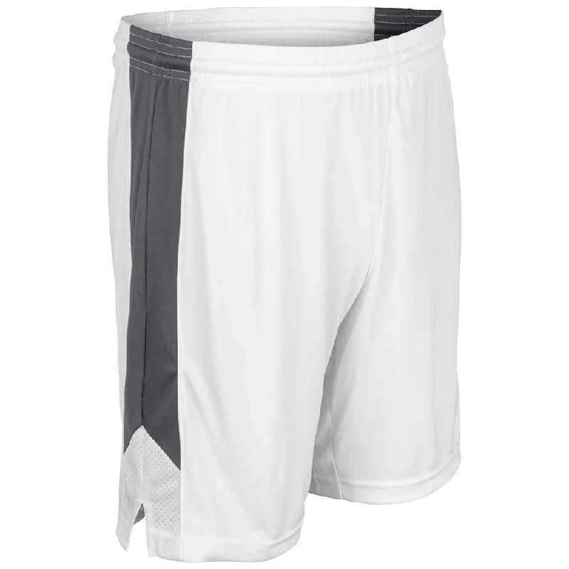 Shorts with Utility Pockets-Champro BBS32 Dagger Men's and Youth Basketball Short - White Charcoal