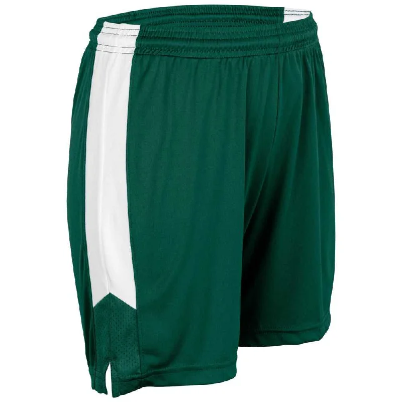 High-Waisted Running Shorts-Champro BBS32 Dagger Women's Basketball Short - Forest Green White