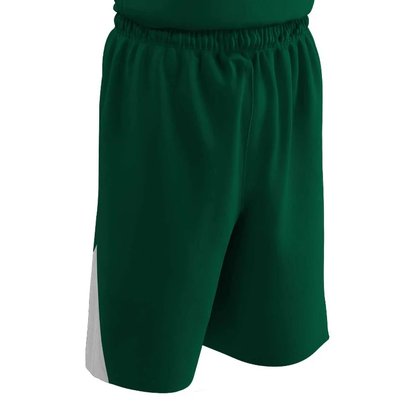 Cargo Shorts for Women-Champro BBS4 Dri-Gear Pro-Plus Reversible Basketball Short - Forest White