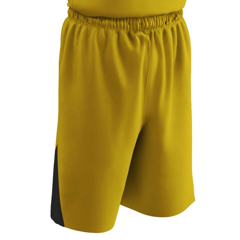 High-Waisted Shorts-Champro BBS4 Dri-Gear Pro-Plus Reversible Basketball Short - Gold Black