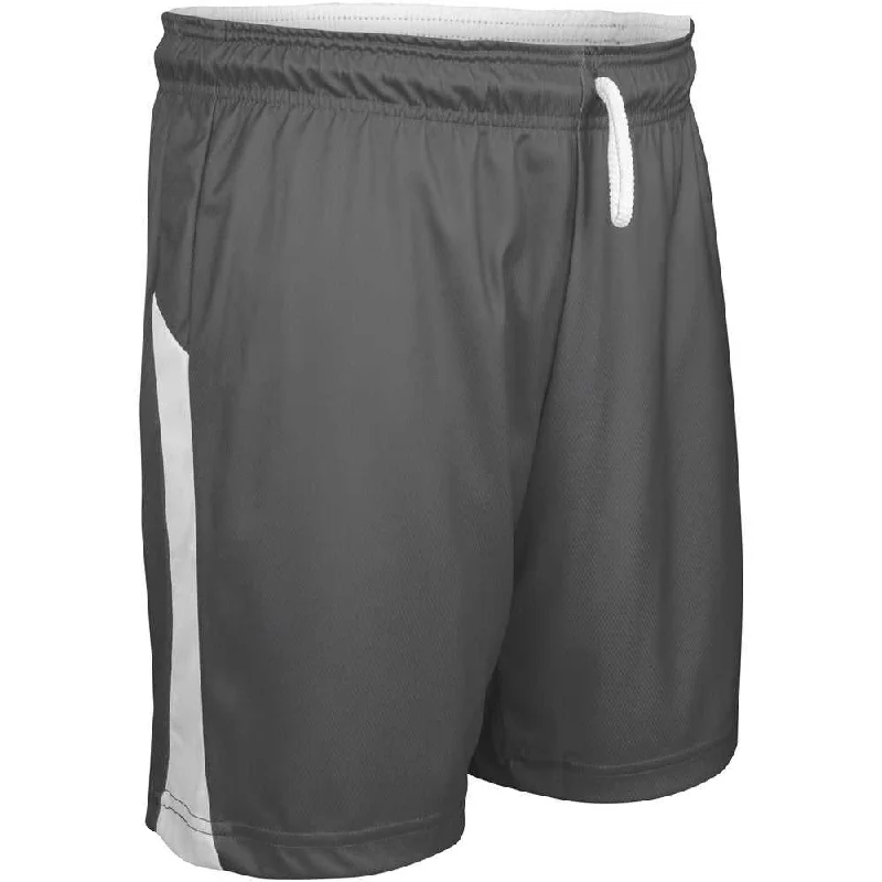 Designer Shorts-Champro BBS41 Swish Reversible Men's and Youth Basketball Short - Charcoal White