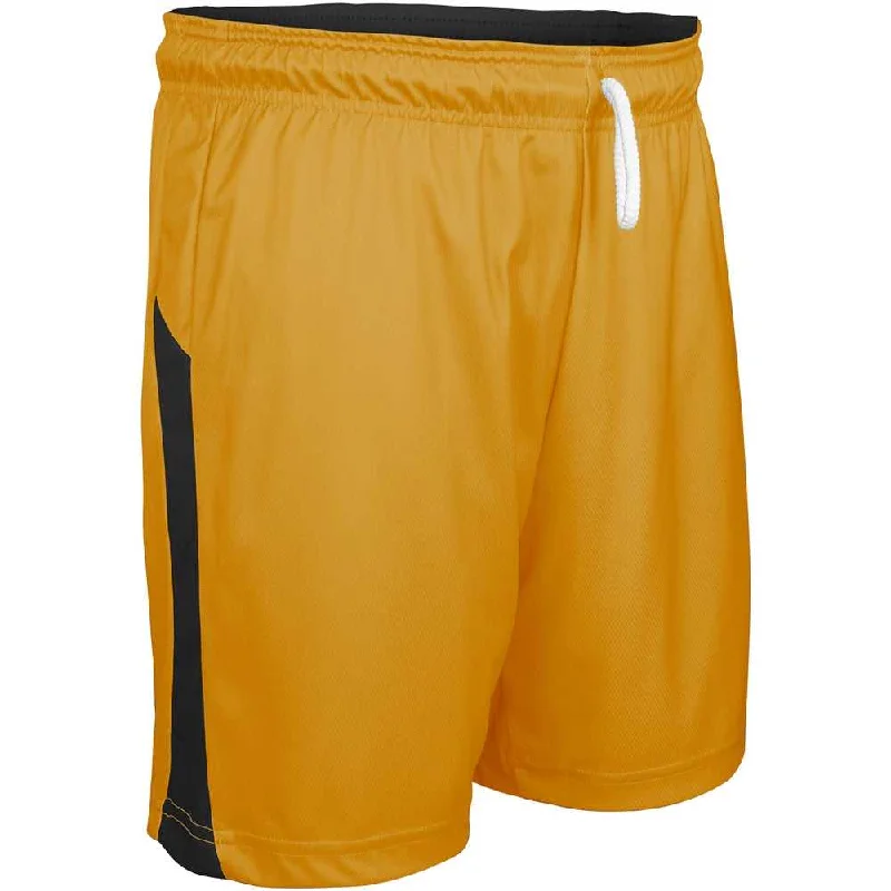 Performance Shorts for Athletes-Champro BBS41 Swish Reversible Men's and Youth Basketball Short - Gold Black