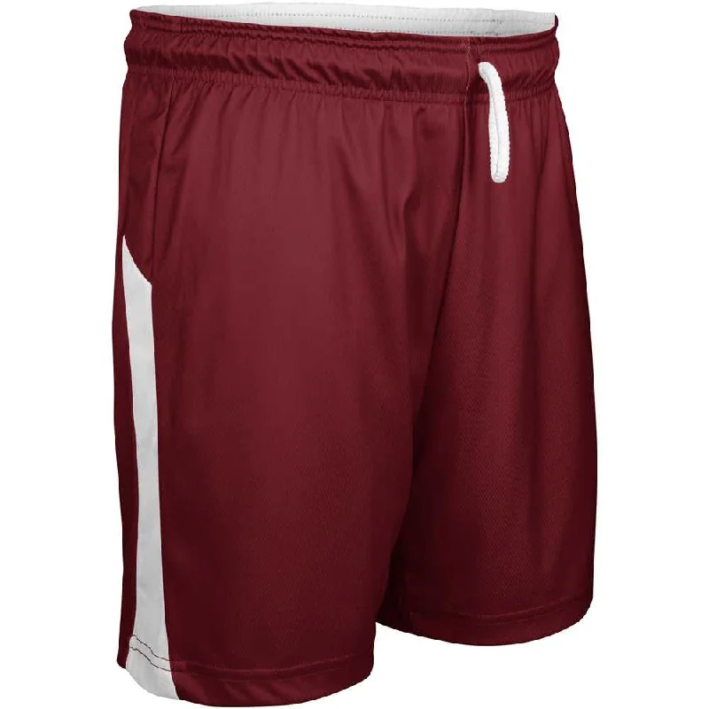 Sports Shorts for Women-Champro BBS41 Swish Reversible Men's and Youth Basketball Short - Maroon White