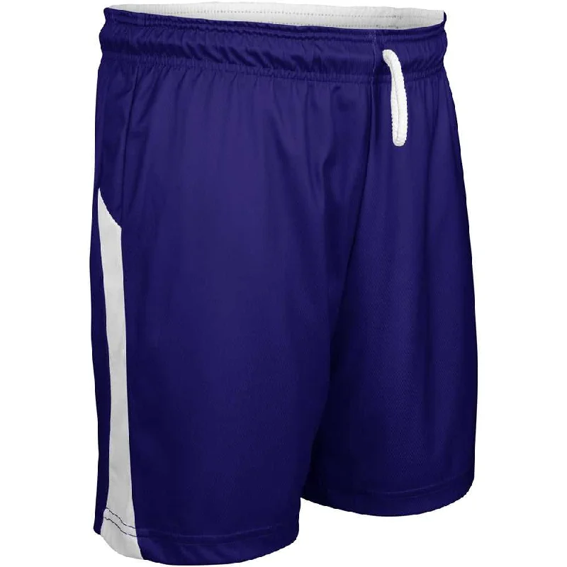 Running Shorts for Men-Champro BBS41 Swish Reversible Men's and Youth Basketball Short - Purple White