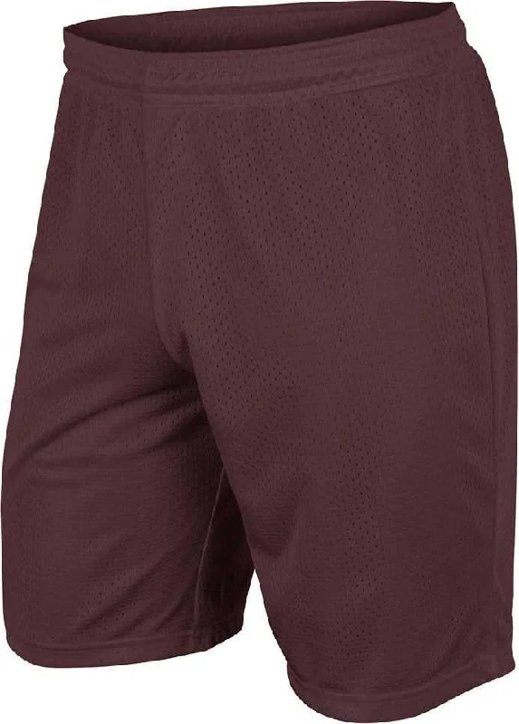 Adjustable Waistband Shorts-Champro BBS55 Dynamic Tricot Men's and Youth Mesh Short - Maroon