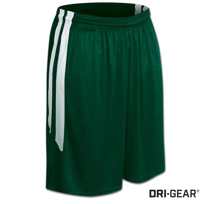 Shorts for Hiking and Outdoors-Champro BBS9 Dri-Gear Muscle Basketball Short - Forest White