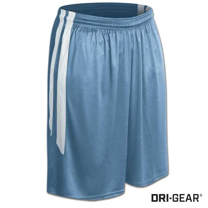 Outdoor Shorts for Hiking-Champro BBS9 Dri-Gear Muscle Basketball Short - Light Blue White