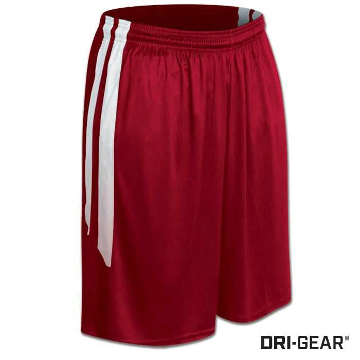 Jogging Shorts-Champro BBS9 Dri-Gear Muscle Basketball Short - Scarlet White