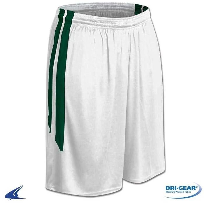 Warm Weather Shorts-Champro BBS9 Dri-Gear Muscle Basketball Short - White Forest