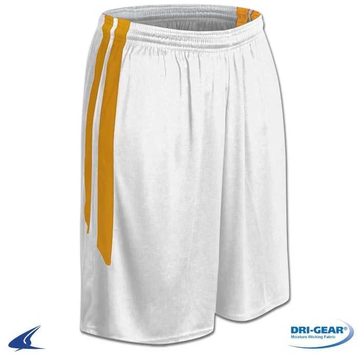 Fall Shorts-Champro BBS9 Dri-Gear Muscle Basketball Short - White Gold