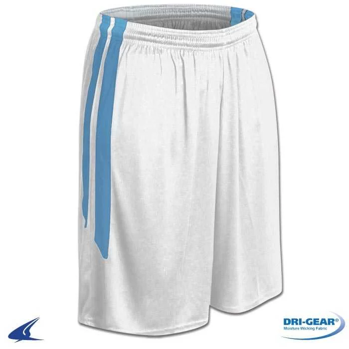 Spring Shorts-Champro BBS9 Dri-Gear Muscle Basketball Short - White Light Blue