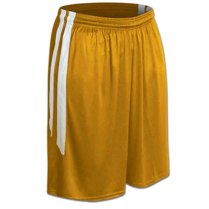 Camouflage Shorts-Champro BBS9W Dri-Gear Muscle Basketball Short - Gold White