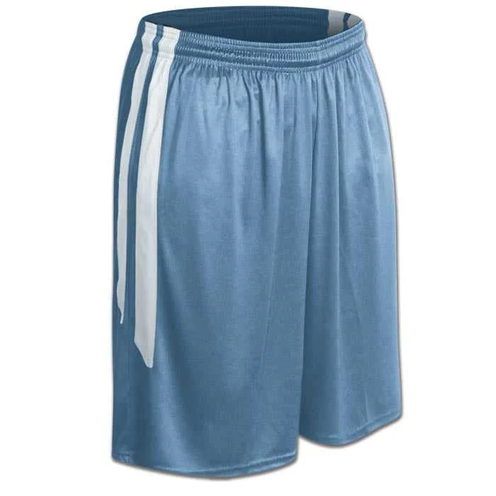 Sports Shorts with Elastic Waist-Champro BBS9W Dri-Gear Muscle Basketball Short - Light Blue White