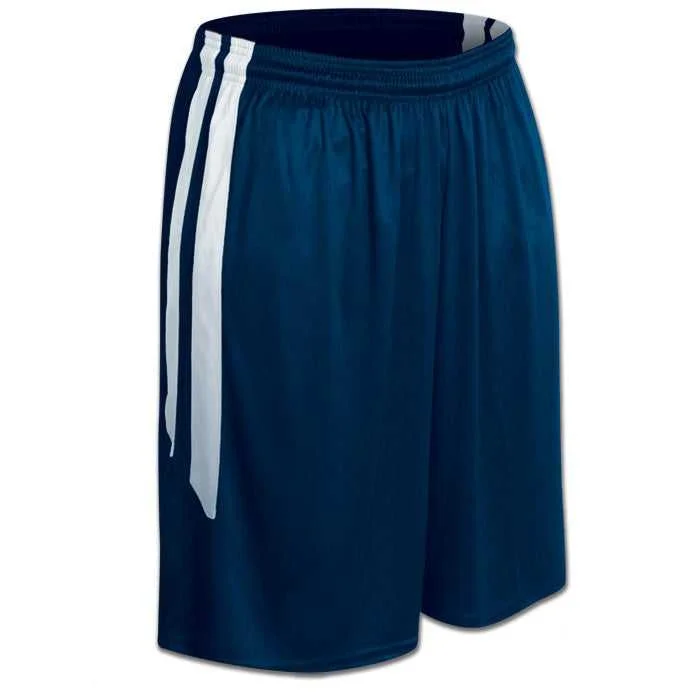 Cargo Shorts with Adjustable Waist-Champro BBS9W Dri-Gear Muscle Basketball Short - Navy White