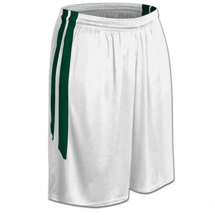 Stretchable Denim Shorts-Champro BBS9W Dri-Gear Muscle Basketball Short - White Forest