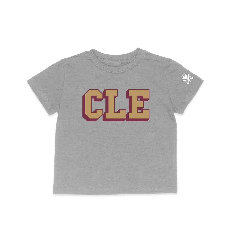 Best T-Shirt for Graphic Prints-CLE College - Wine/Gold - Toddler Crew T-Shirt