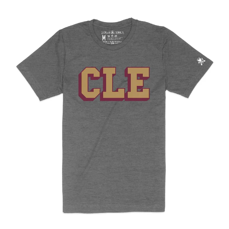 Trendy T-Shirt-CLE College - Wine/Gold - Unisex Crew T-Shirt