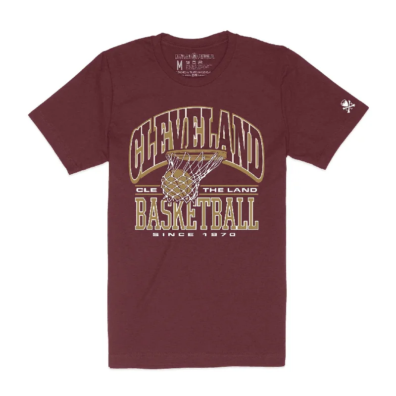 Printed T-Shirt for Men-Cleveland Basketball Arch - Unisex Crew T-Shirt