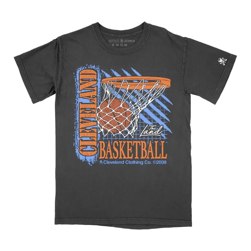 T-Shirt with Cute Graphics-Cleveland Throwback Basketball - Unisex Crew T-Shirt