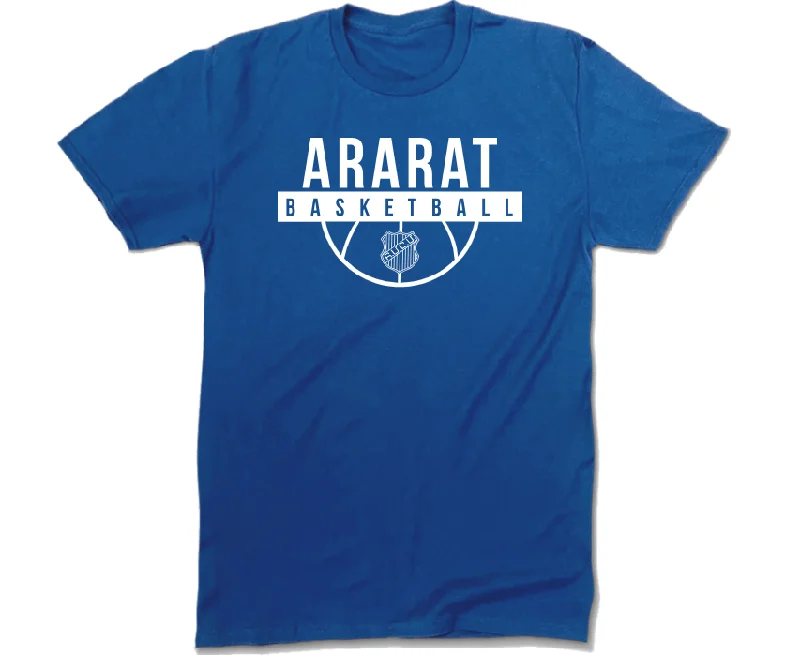 T-Shirt for Music Lovers-ARARAT basketball 2024 one color design blue color T-shirt