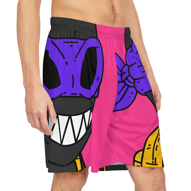 Comfortable Gym Shorts-Dark Ninja Warrior Alien Visitor Basketball Shorts (AOP)