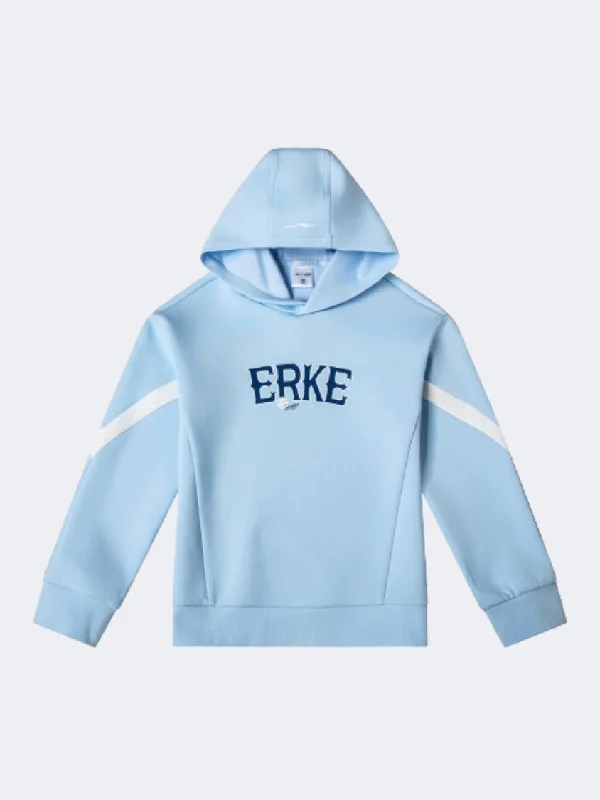 Hooded Sweatshirt-Erke Kids-Girls Training Hoody Island Blue