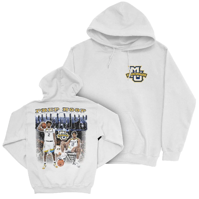 Custom Logo Hoodie-EXCLUSIVE RELEASE: Royce x Damarius Prep School Champions White Hoodie