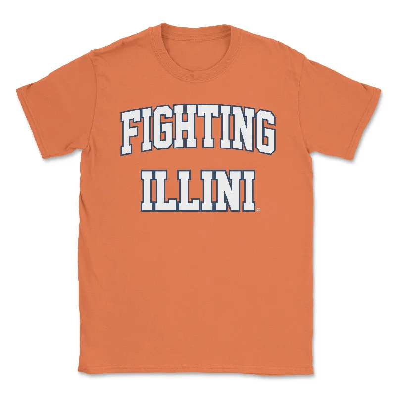 Printed T-Shirt-Fighting Illini Orange Varsity Tee