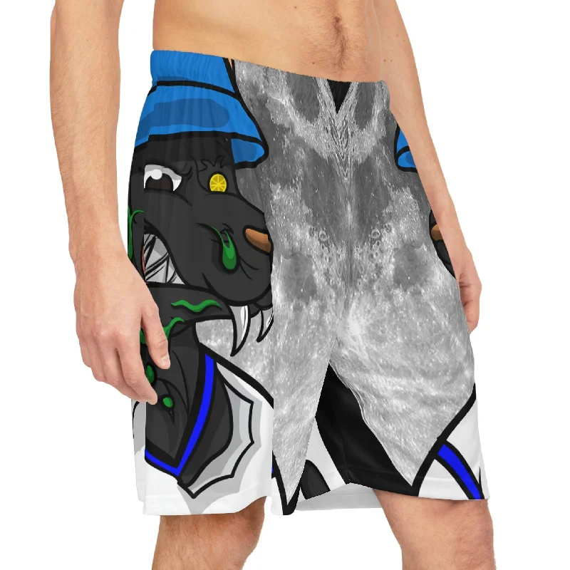 Tartan Shorts-Full Moon Werewolf Basketball Shorts