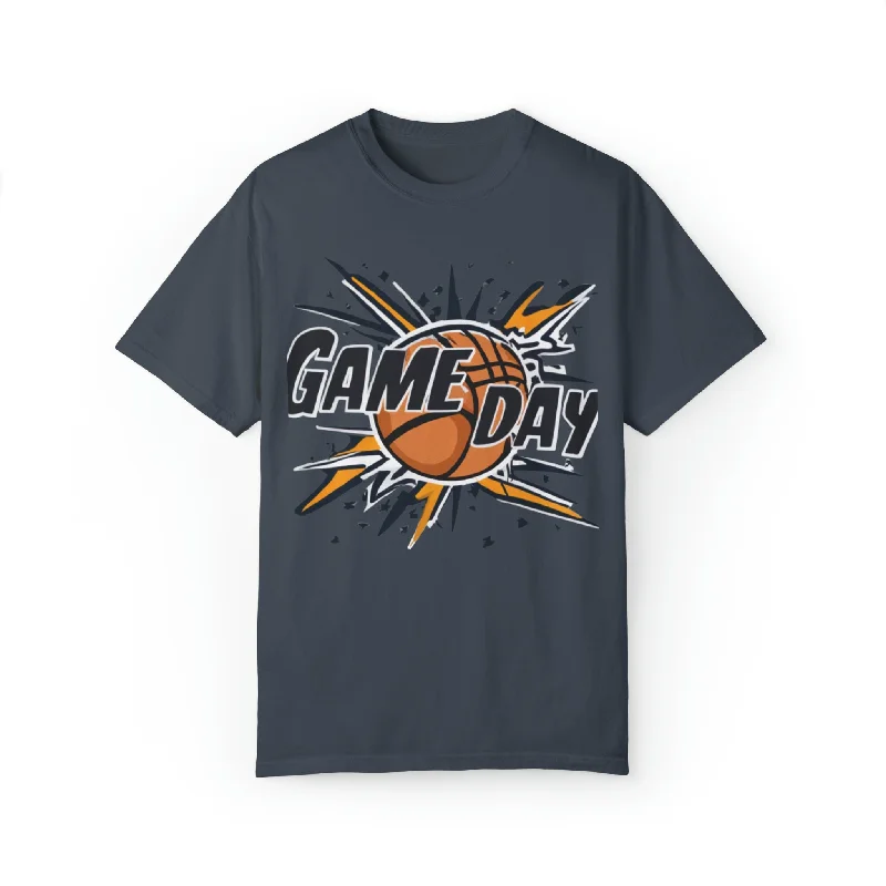 T-Shirt for Communities-Game Day Slam Dunk Energy - Dynamic Basketball Explosion Graphic - Unisex Garment-Dyed T-shirt