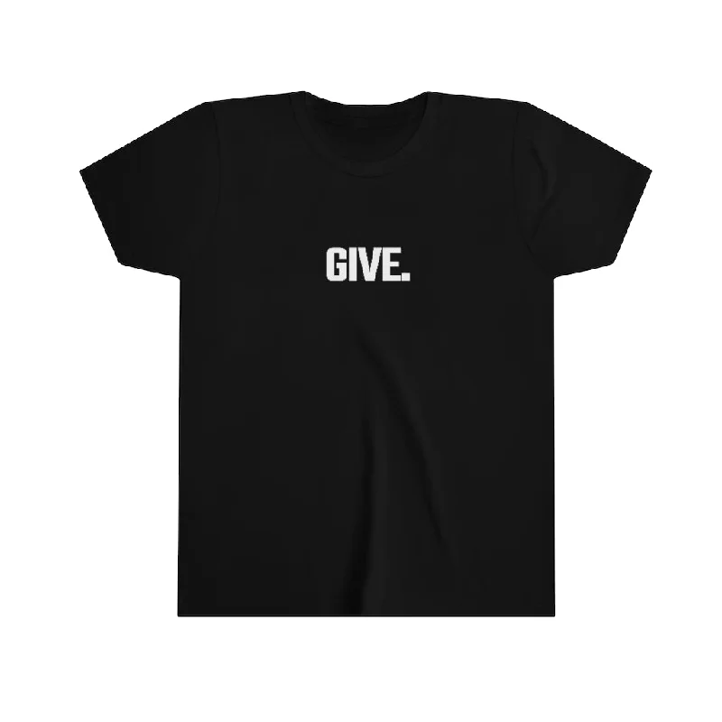 Gender-Neutral T-Shirt-"Give." Youth Tee Black