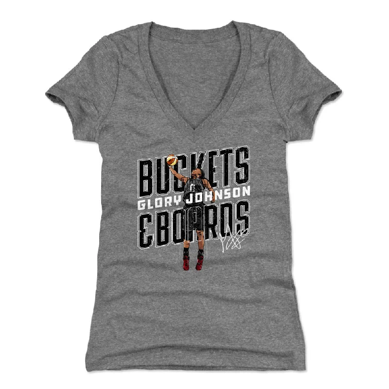 Breathable T-Shirt-Glory Johnson Buckets & Boards WHT