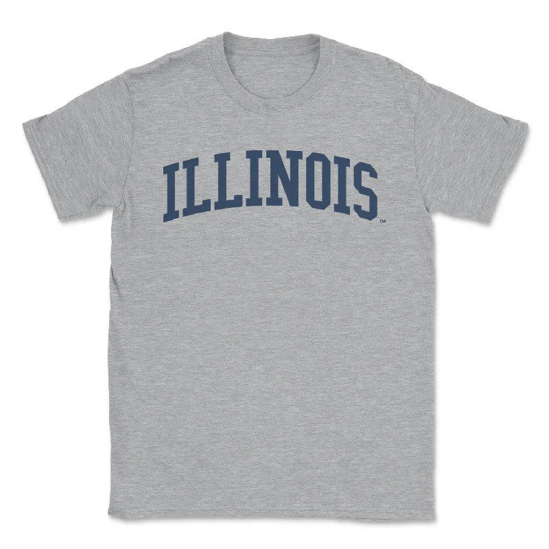 Graphic T-Shirt-Grey Illinois Tee