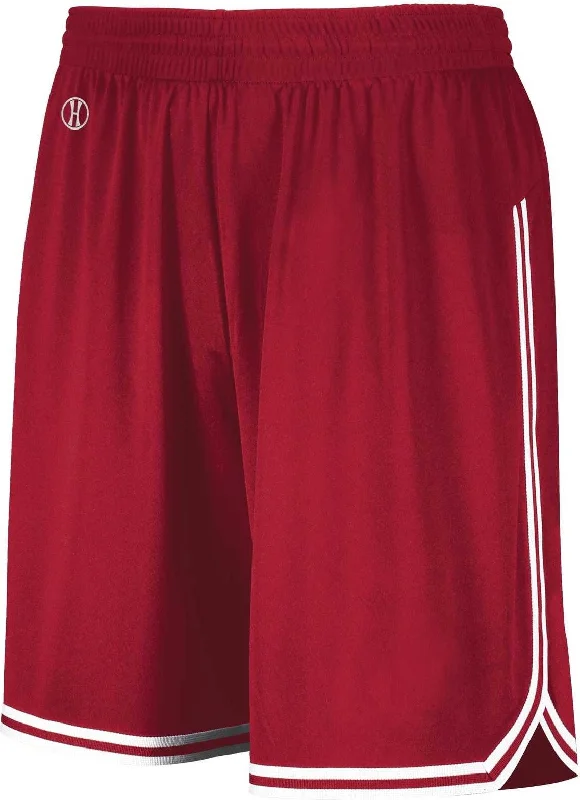 Men’s Shorts for Travel-Holloway 224077 Retro Basketball Shorts - Scarlet White