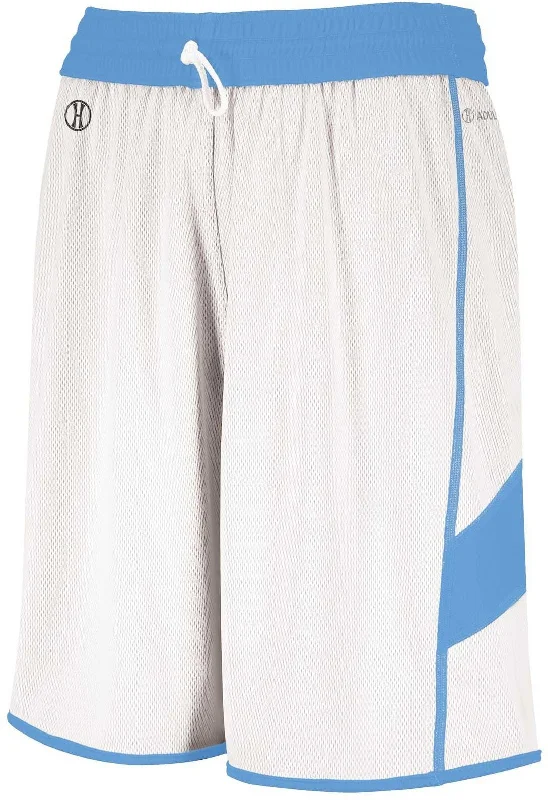 Women’s Casual Shorts for Summer-Holloway 224279 Youth Dual-Side Single Ply Basketball Shorts - University Blue White