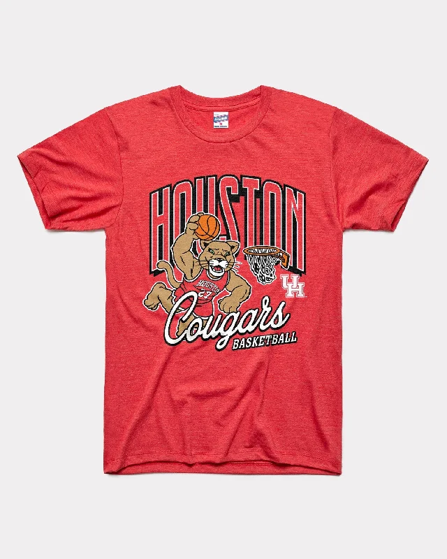 Gift T-Shirt for Kids-Houston Cougars Basketball Circa 2000 Red T-Shirt