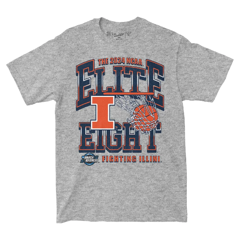 T-Shirt with Funny Animal Designs-Illinois MBB 2024 Elite Eight Streetwear T-shirt by Retro Brand