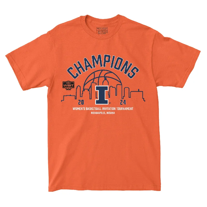 Fashionable T-Shirt-Illinois WBB 2024 WBIT National Champions Tee by Retro Brand