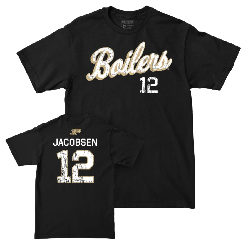 Custom Printed T-Shirt-Men's Basketball Black Script Tee  - Daniel Jacobsen