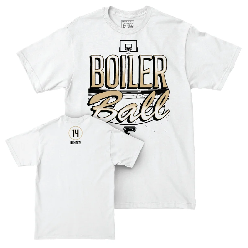 T-Shirt for Summer Festivals-Men's Basketball White Hardwood Comfort Colors Tee   - Jack Benter