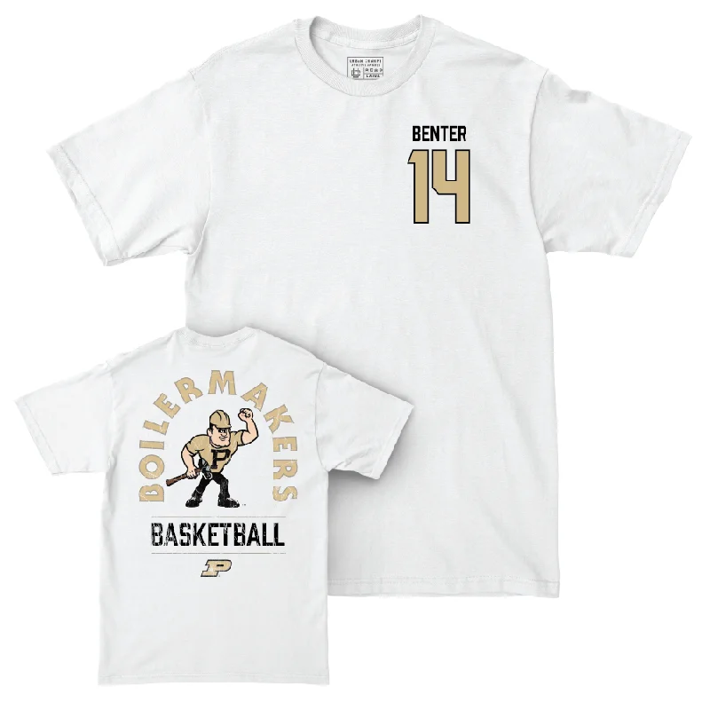 Comfortable T-Shirt-Men's Basketball White Mascot Comfort Colors Tee   - Jack Benter