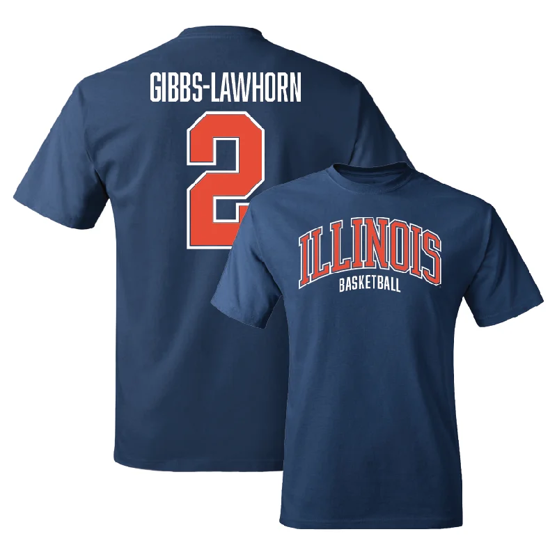 T-Shirt with Cute Graphics-Navy Illinois Arch Tee  - Dra Gibbs-Lawhorn