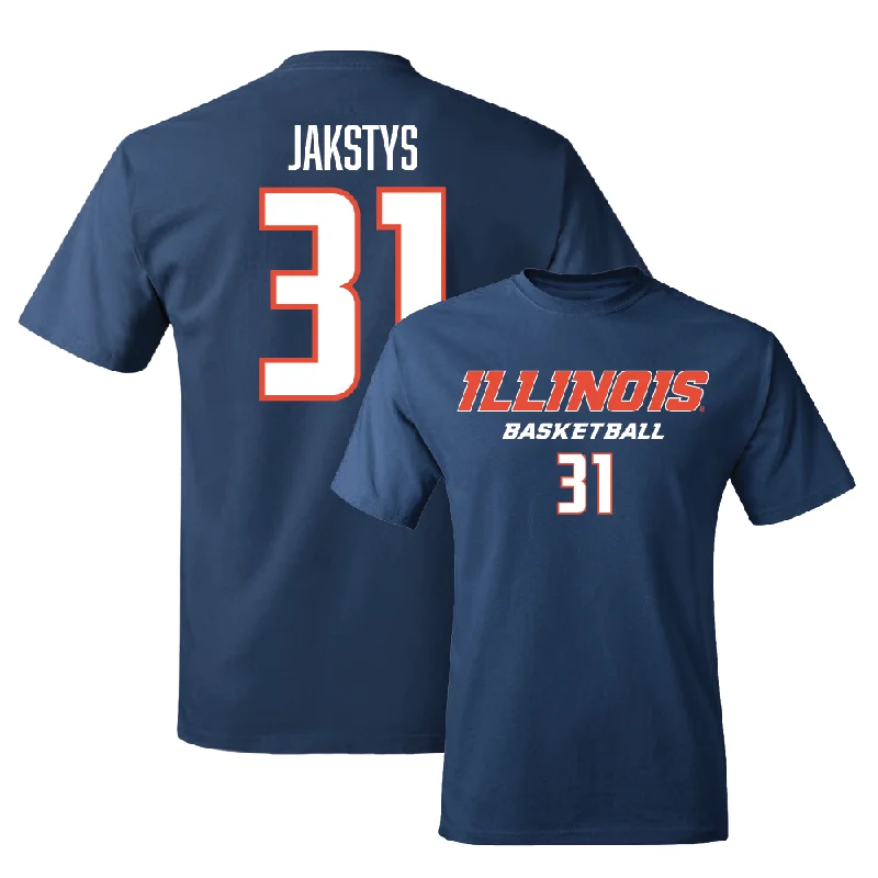 T-Shirt for Couples-Navy Illinois Classic Tee  - Jason Jakstys