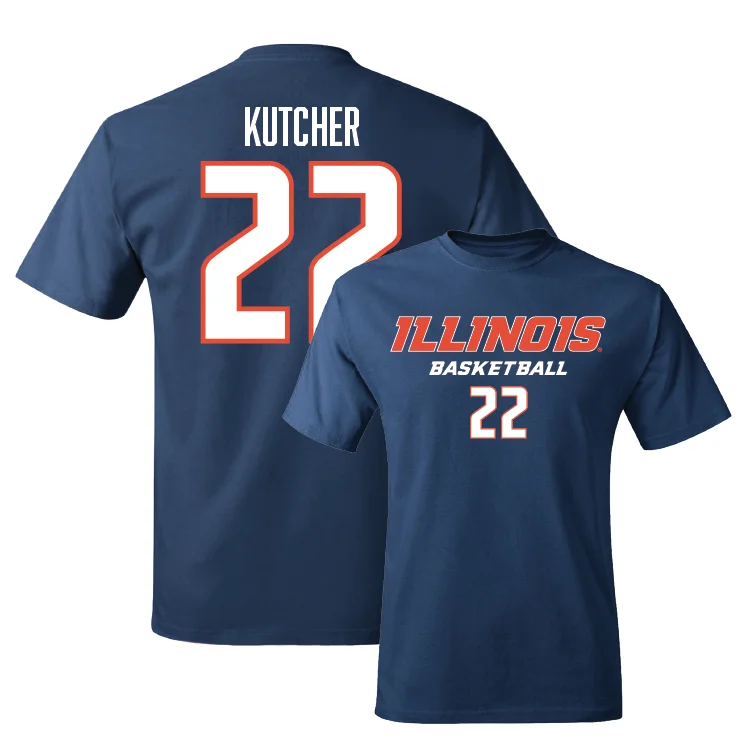 T-Shirt for Holidays and Vacations-Navy Illinois Classic Tee - Keaton Kutcher #22