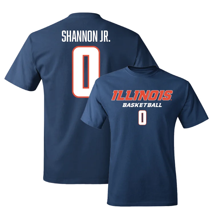 T-Shirt for Gamers-Navy Illinois Classic Tee - Terrence Shannon Jr. #0