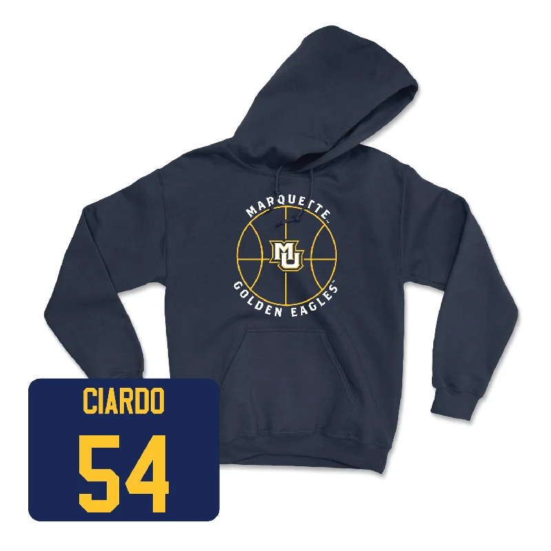 Fleece Hoodie-Navy Men's Basketball Hardwood Hoodie - Ben Gold