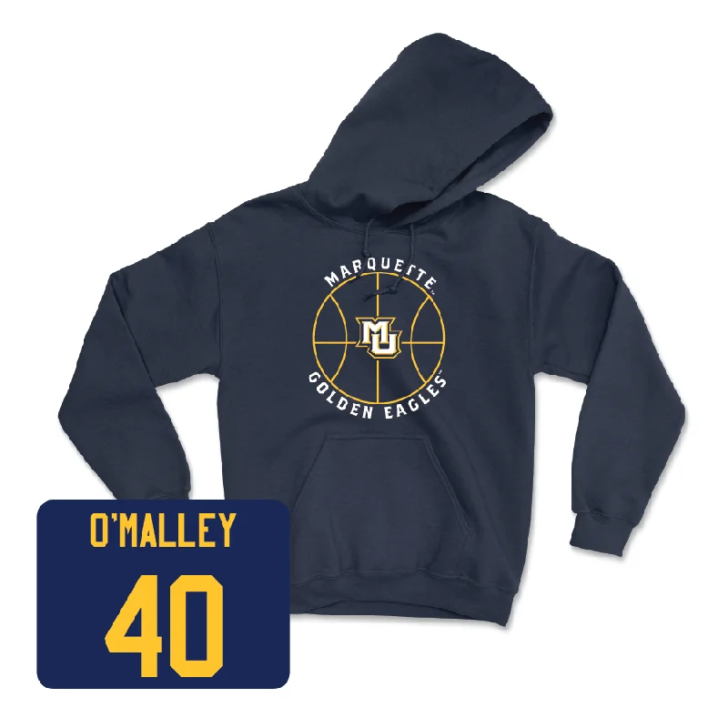 Hoodie for Fall-Navy Men's Basketball Hardwood Hoodie - Casey O'Malley